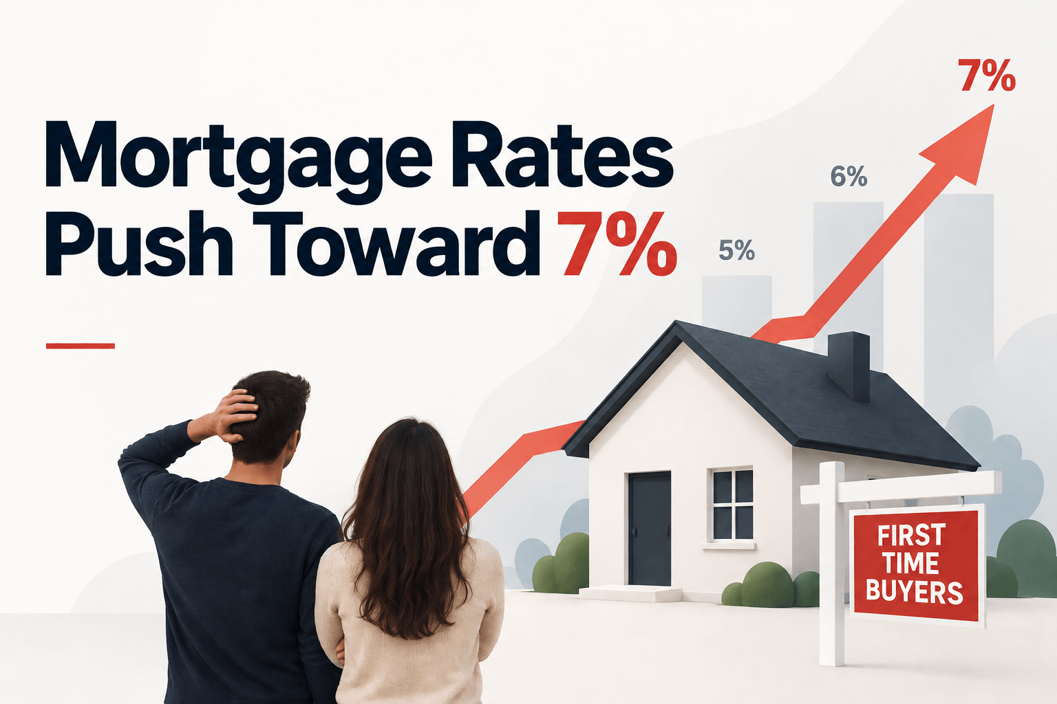Mortgage Rates Push Toward 7% as First-Time Buyers Struggle